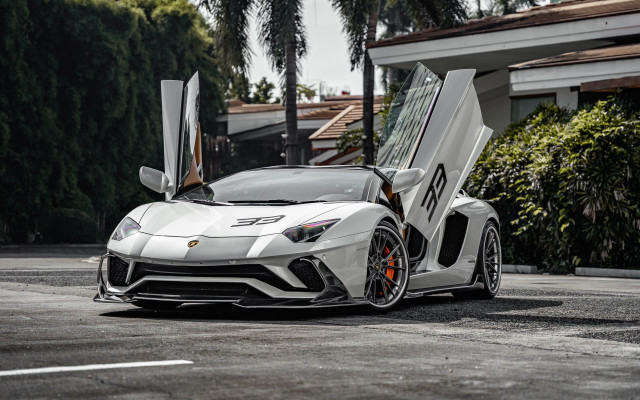 White sports car open parking free wallpaper - medium preview image