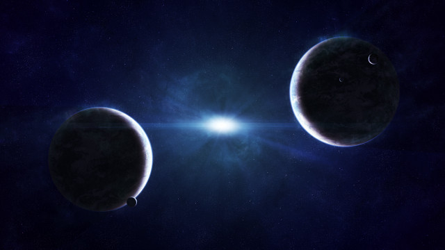Two planets bright star space free wallpaper - medium preview image