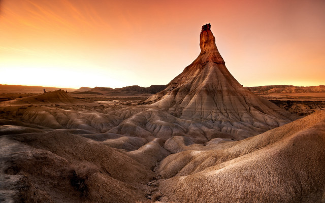 Desert rock formation sunset person #2 free wallpaper - medium preview image