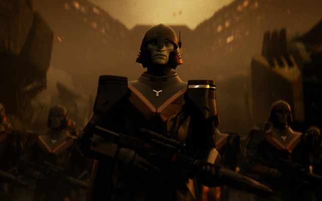 Sci fi man armor gun free wallpaper - medium preview image