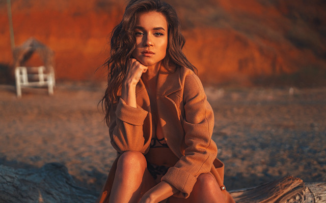 Elina karimova desert sunset red free wallpaper - medium preview image