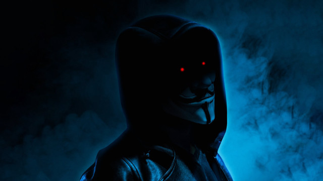 Man hooded jacket red light free wallpaper - medium preview image