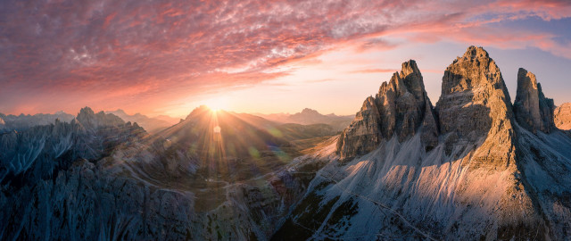 Mountain range sunset pink sky #2 free wallpaper - medium preview image
