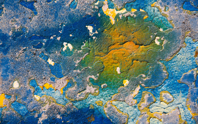 Blue yellow paint white dots free wallpaper - medium preview image