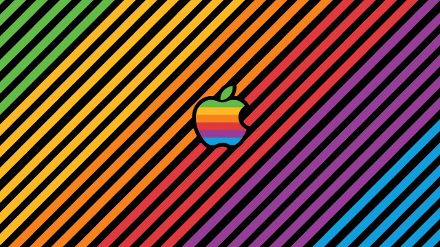 Colorful apple rainbow diagonal pop free wallpaper - medium preview image