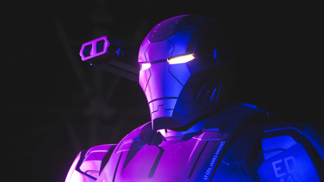 Robot purple light futuristic 3d free wallpaper - medium preview image