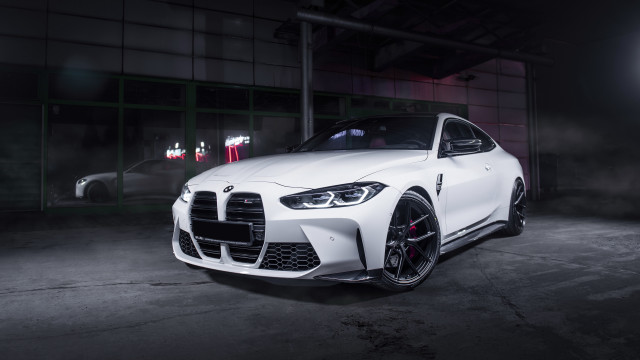 White car neon garage 3d free wallpaper - medium preview image