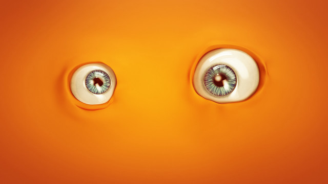 Two eyes orange background white free wallpaper - medium preview image