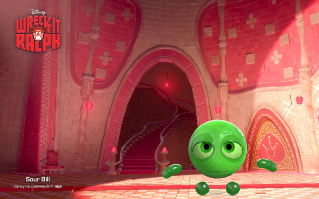 Green alien red white building free wallpaper - medium preview image