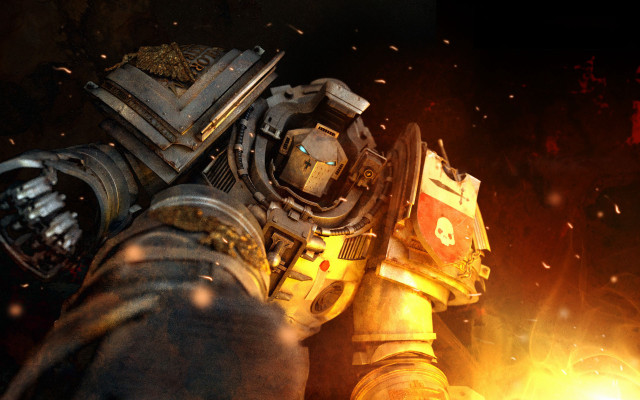 Fire embers explosion gears concept free wallpaper - medium preview image