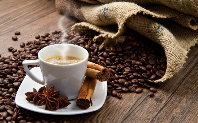Coffee cup cinnamon anise saucer free wallpaper - medium preview image
