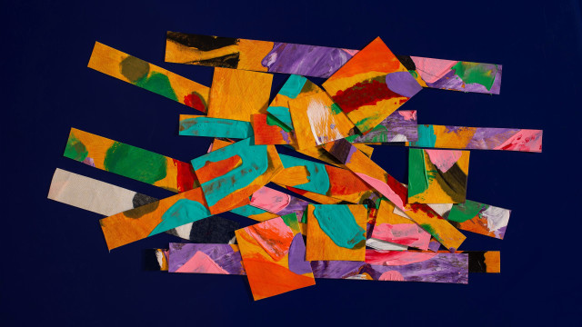 Colorful pile abstract mixed media free wallpaper - medium preview image