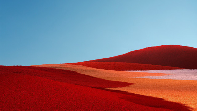 Red hill blue sky clouds free wallpaper - medium preview image