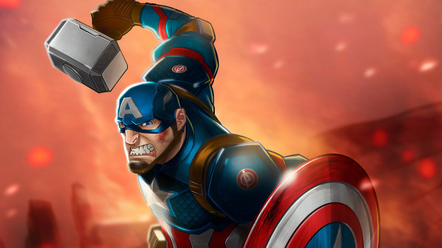 Captain america hammer ice red free wallpaper - medium preview image