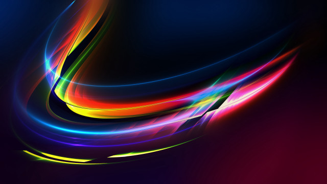 Colorful abstract curved neon stripes free wallpaper - medium preview image