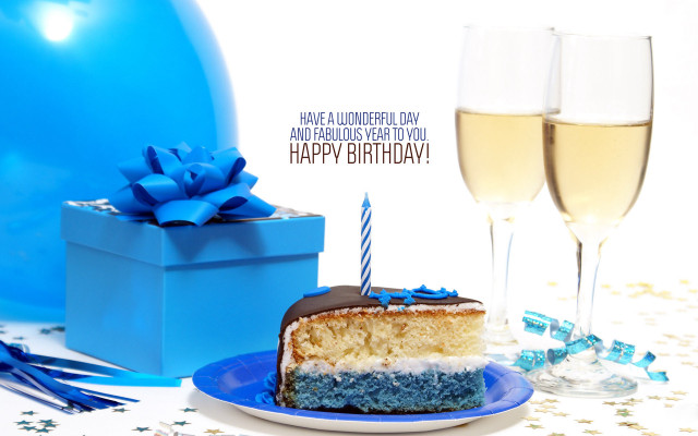 Cake plate blue ribbon giftbox free wallpaper - medium preview image