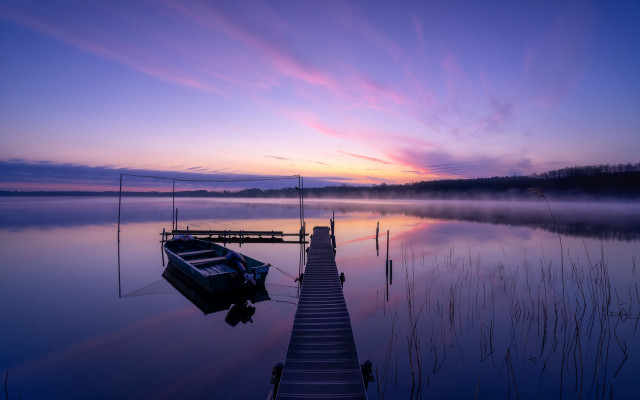 Dusk dawn lake mountain sunset free wallpaper for desktop - medium preview image