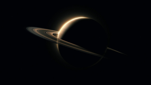 Saturn ring light atmosphere space free wallpaper - medium preview image