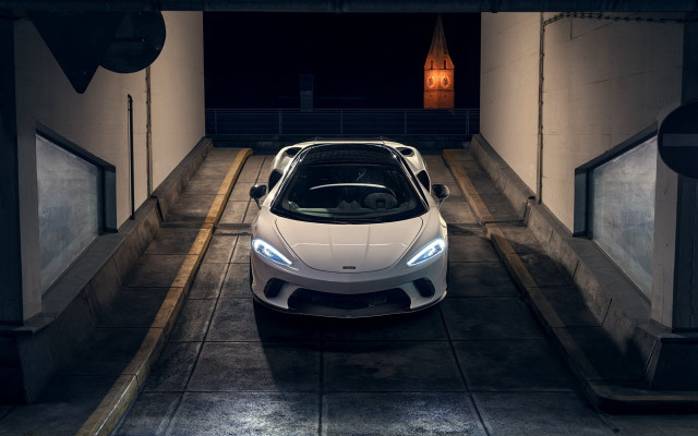 White car parking garage night #2 free wallpaper - medium preview image