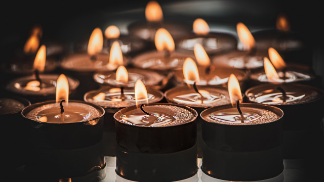 Lit candles table black background #2 free wallpaper - medium preview image
