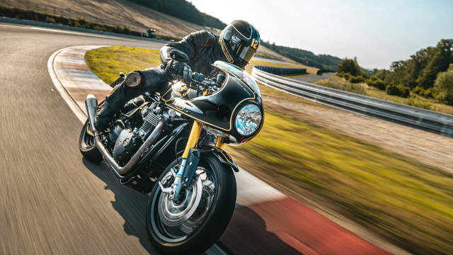 Motorcycle riding man curvy road free wallpaper - medium preview image
