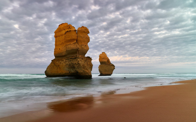 Large rock formation beach ocean #2 free wallpaper - medium preview image