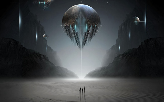 Desert ruins space planet beeple free wallpaper - medium preview image