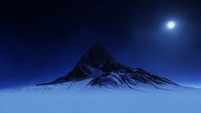 Mountain moon night sky clouds free wallpaper - medium preview image