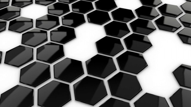 Black white hexagonal honeycomb pattern free wallpaper - medium preview image