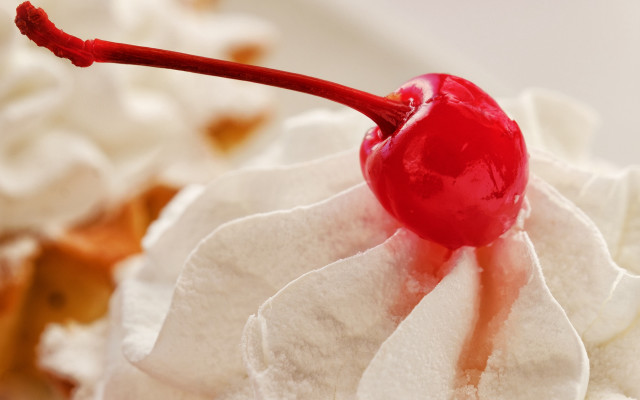 Cherry cream dessert rococo tiltshift free wallpaper - medium preview image