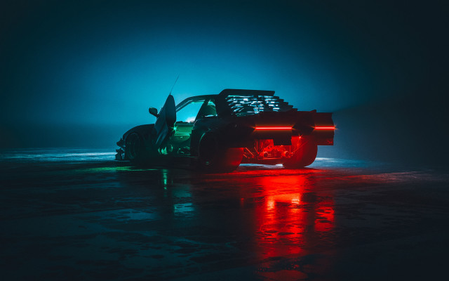 Cyberpunk car door open surfboard free wallpaper - medium preview image