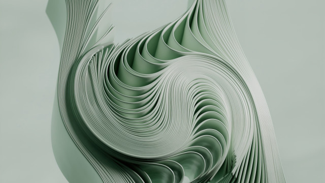 Green abstract sculpture wavy lines free wallpaper - medium preview image