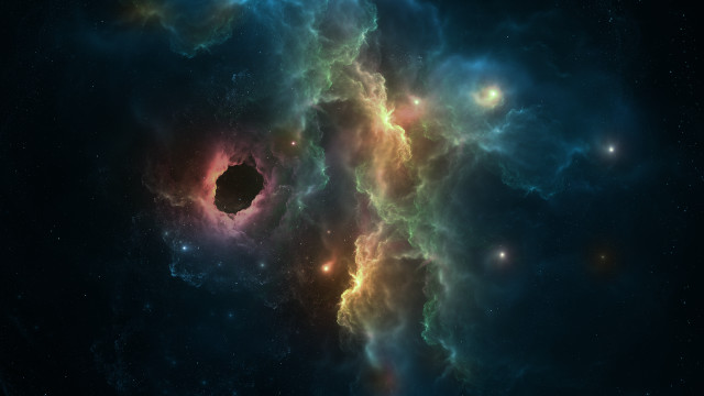 Space blackhole stars mandelbrot aurora free wallpaper - medium preview image