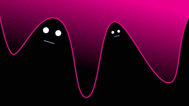 Black pink shapes eyes noses free wallpaper - medium preview image