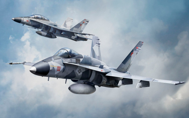 Fighter jets sky clouds grey free wallpaper - medium preview image