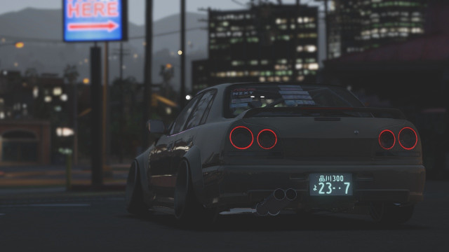 Car neon lit parking lot free wallpaper - medium preview image