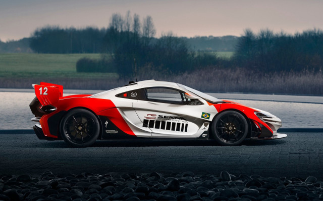 Racecar red white road water free wallpaper - medium preview image