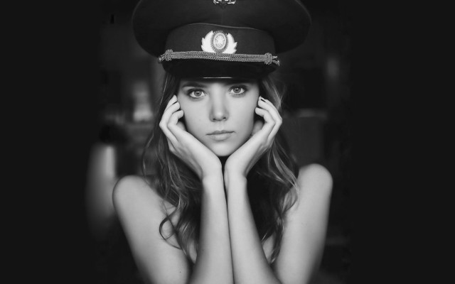 Policewoman eszter mattioni blackwhite hands free wallpaper - medium preview image