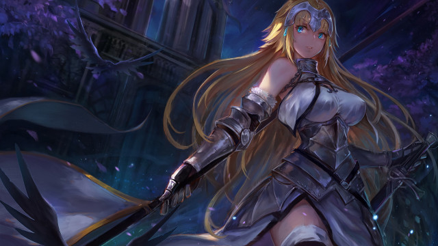 Jeanne darc armor sword forest free wallpaper - medium preview image