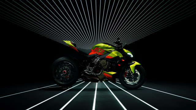 Motorcycle neon lights dark room free wallpaper - medium preview image