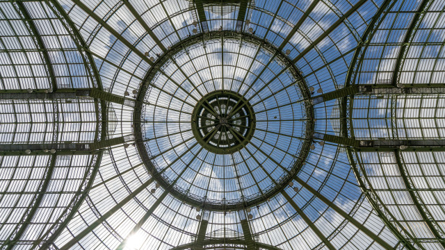 Ceiling skylight clouds neoclassicism matte free wallpaper - medium preview image