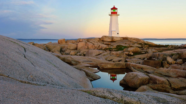 Lighthouse rocky shore sunset ocean #2 free wallpaper - medium preview image