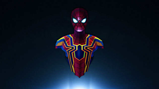 Spiderman statue lit dark bright free wallpaper - medium preview image