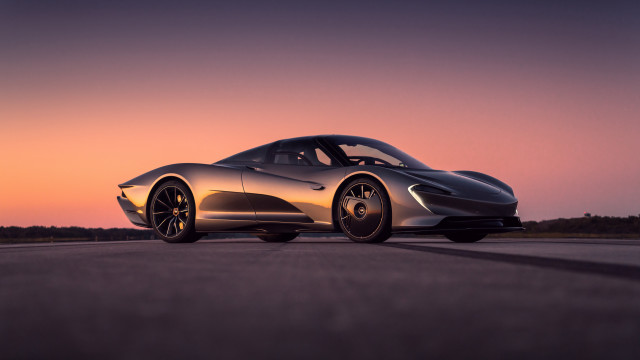 Silver sports car sunset pink free wallpaper - medium preview image