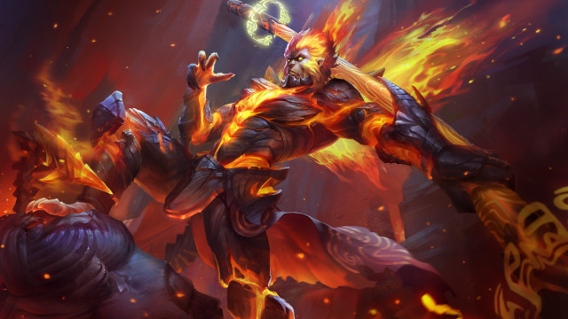 Demonic demon flaming sword cave free wallpaper - medium preview image