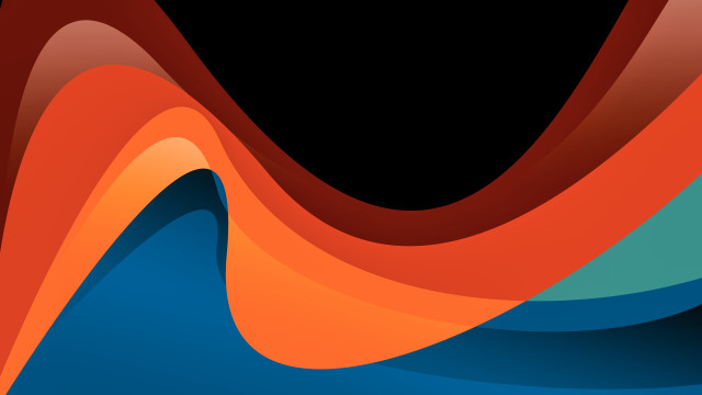 Black background blue orange wave free wallpaper - medium preview image