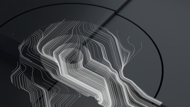 Black white circular lines generative free wallpaper - medium preview image
