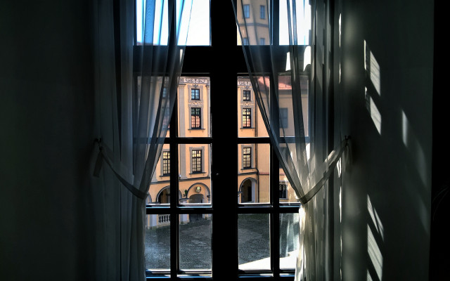 Window curtain building clock tower free wallpaper - medium preview image