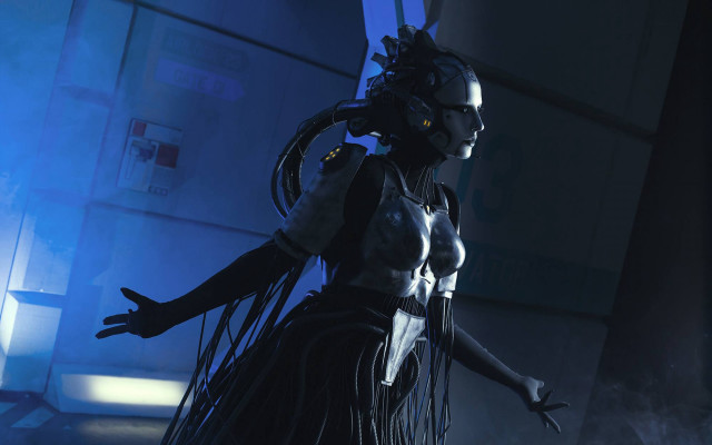 Afrofuturism cyberpunk cybernetics everyder futuristic free wallpaper - medium preview image