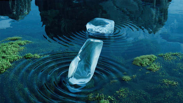 Iceberg lake forest ripples surreal free wallpaper - medium preview image